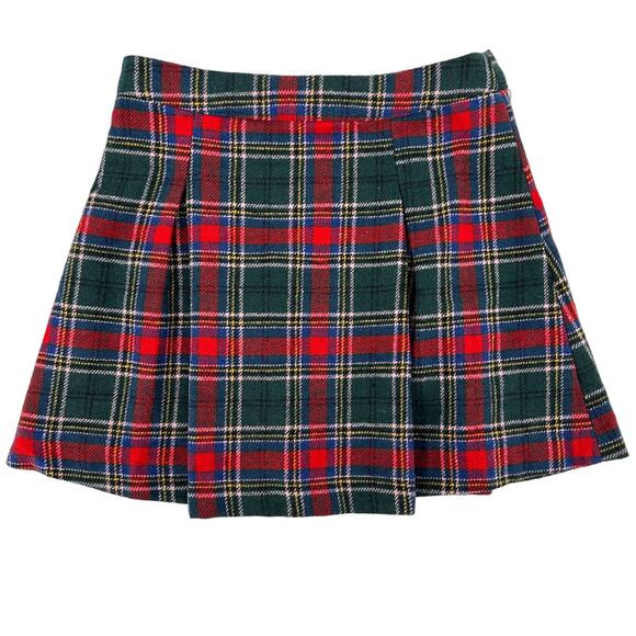 Copper Key Other - Copper Key Plaid Pleated Mini Skirt Girls Size Large 14 Red Green